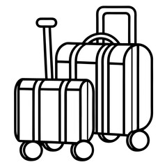 Luggage wheels line art vector