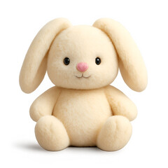 Adorable Cream Sitting Bunny Plush Toy