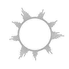 Circular audio wave. Vector round music equalizer, audion circle spectrum sign. Isolated radial spectrum design. Abstract radial radio and voice volume symbol