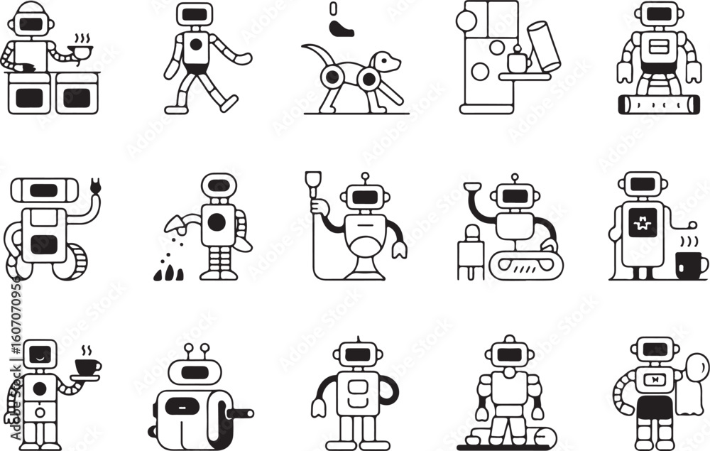 Fototapete modern robot head icon with a sleek minimalist silhouette design for technology and ai