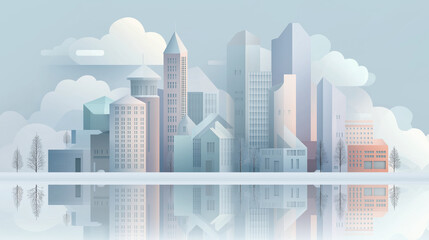 Financial Data Visualization Over Urban Skyline