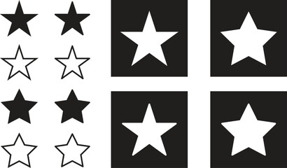 Star icon. Star vector. Star shape icon. Set of star symbols vector illustration. 
