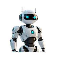 Naklejka premium Adorable Futuristic Robot Icon – Glossy 3D Toy Design 