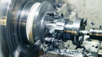 Fototapeta premium Precision Lathe Turning Operations: Comprehensive Guide to Spindle Turning, Facing, Taper Turning, and Thread Cutting with CNC and Manual Lathes, Tool Selection, Workpiece Setup, and Safety Protocols 