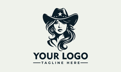 A stylized illustration of a woman wearing a cowboy hat, looking over her shoulder.