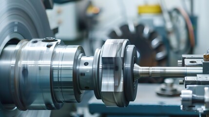 Fototapeta premium Precision Lathe Turning Operations: Comprehensive Guide to Spindle Turning, Facing, Taper Turning, and Thread Cutting with CNC and Manual Lathes, Tool Selection, Workpiece Setup, and Safety Protocols 