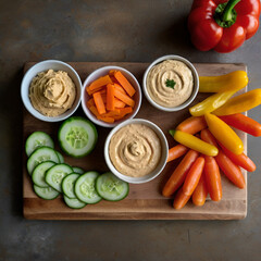 vegetables on a wooden chopping board, Ai generative 