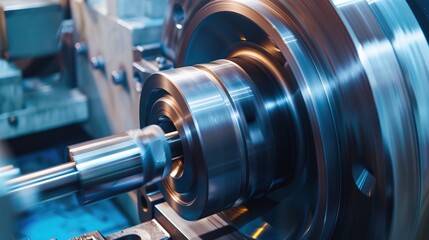 Fototapeta premium Precision Lathe Turning Operations: Comprehensive Guide to Spindle Turning, Facing, Taper Turning, and Thread Cutting with CNC and Manual Lathes, Tool Selection, Workpiece Setup, and Safety Protocols 