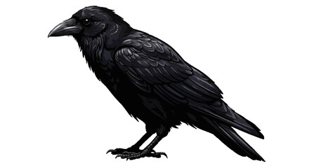 Fototapeta premium crow on white background