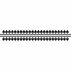 Ethnic Border Line vector clean black silhouette design white background