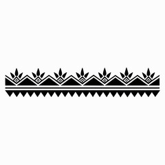 Ethnic Border Line vector clean black silhouette design white background
