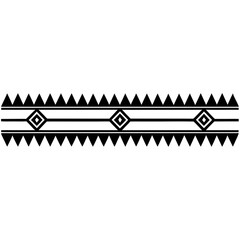 Ethnic Border Line vector clean black silhouette design white background