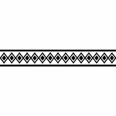 Ethnic Border Line vector clean black silhouette design white background