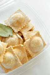 Freshly Made Pasta Ravioli Filled with Rich Ingredients, Ready for Cooking and Enjoying a Delicious Italian Meal