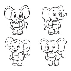 Obraz premium A drawing of a elephant line art illustration