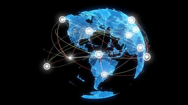 Cyber attack map global network connections world