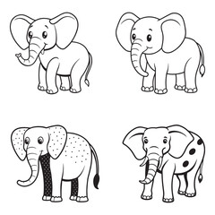 Fototapeta premium A drawing of a elephant line art illustration