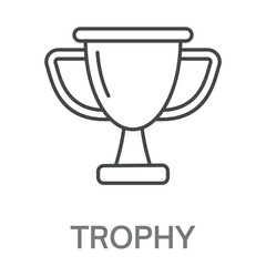 trophy Line Icon,Simple Style Design Outline Symbol Illustration, Editable Stroke For Logos And More
