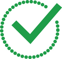 Green Checkmark Icon – Verified Approval Tick in Dotted Circle PNG