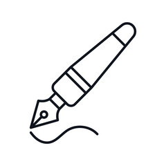 fountain pen line icon with white background vector stock illustration