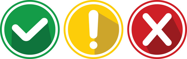 Status Indicator Icons – Check, Alert, and Error Symbols