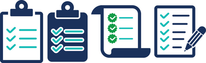 Illustrated Checklist and Task Icons for Productivity Tools