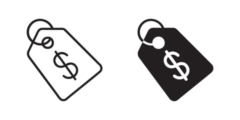 Price tag icon set , Flat and line art style. Vector illustration .