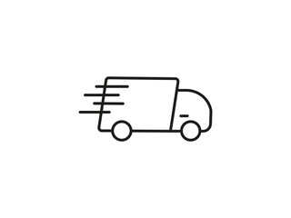 Swift delivery service with express shipping icon for businesses needing fast transport logistic solutions, showing speed and efficiency in a modern line drawing.