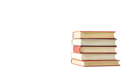 A stack of books highlighted on a white background