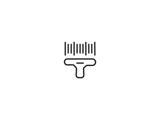 Modern icon of a paint brush ideal for digital design projects, perfect for art concepts, and creative expressions in minimalist black and white design styles.