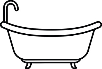 baby bathtub icon line art vector illustration on transparent background
