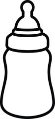 baby bottle icon line art vector illustration on transparent background