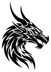 Obraz premium Tribal Dragon Head Vector Illustration