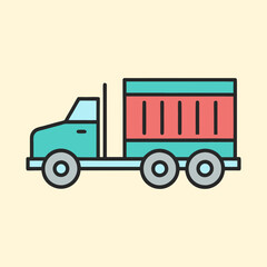 vector illustration of a  tractor trailer