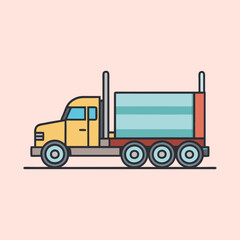 vector illustration of a  tractor trailer