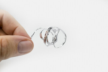 Silver wire in the circle holding in fingers
