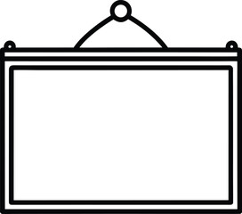 bulletin board icon line art vector illustration on transparent background