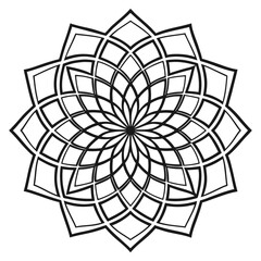 Obraz premium Intricate geometric black and white mandala abstract