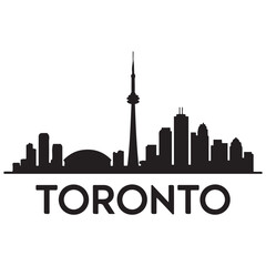 Obraz premium Toronto City urban skyline. Modern minimalist cityscape graphic, perfect for travel, banners or backgrounds. Vector black silhouette. with white background