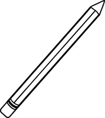 colored pencils icon line art vector illustration on transparent background