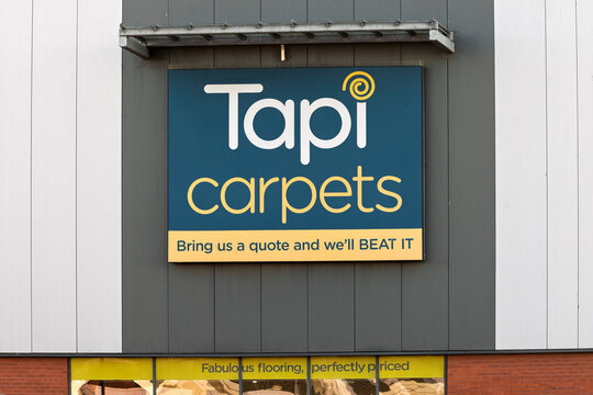 AYR, UK &ndash; April 7, 2025: Tapi Carpets store exterior in Heathfield Retail Park