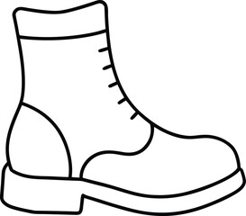 fall boots icon line art vector illustration on transparent background