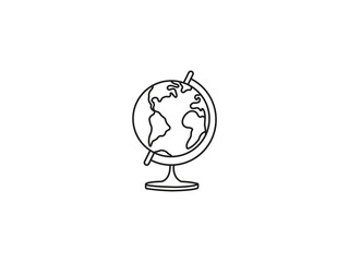 Explore the world with a simple globe icon, perfect for education, travel, and global business concepts, conveying exploration and discovery.