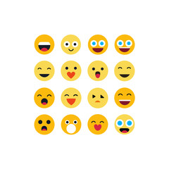 Fototapeta premium 15 different emoji face icon set