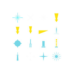 different light beam icon set
