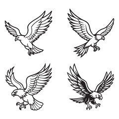 Fototapeta premium A drawing of a eagle line art illustration