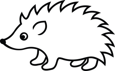 hedgehog icon line art vector illustration on transparent background