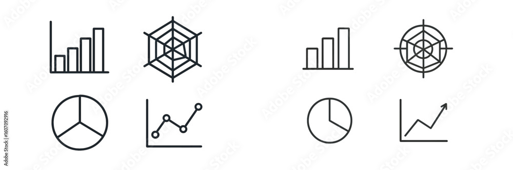Poster various graphical representations of data and statistical analysis techniques shown using simple lin