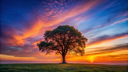 Solitary Tree at Dawn/Dusk: Hope and Melancholy