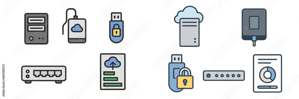 Poster network security and data management tools displayed in a modern digital workspace